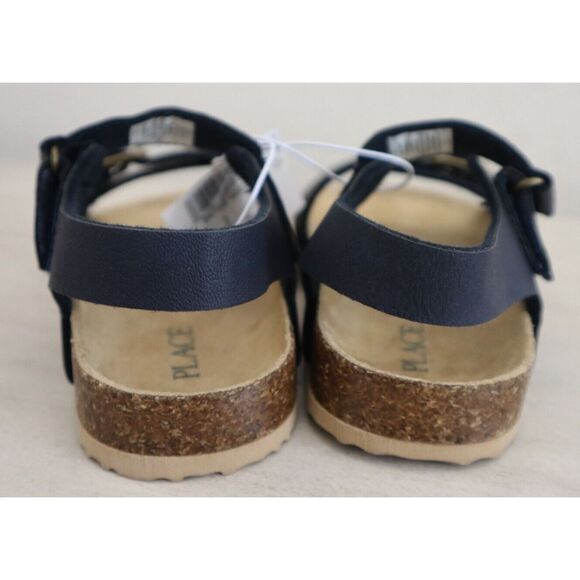 The Children's Place Toddler Boys Sz 11 Navy Faux Leather Buckle Sandals - Picture 4 of 8